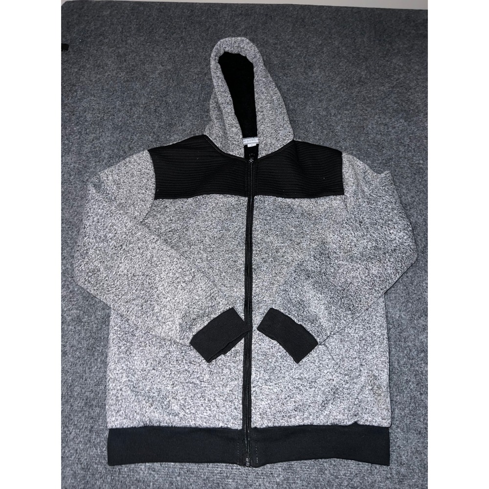 G-Unit Womens Gray Black Marled Full Zip Hoodie Sweatshirt Size Large L